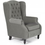 Perth Fabric Wingback Chair Grey