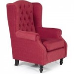 Perth Fabric Wingback Chair Red