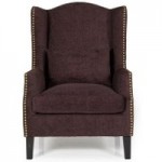 Stirling Wingback Fabric Armchair Purple