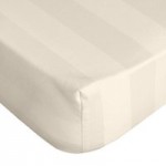 5A Fifth Avenue Egyptian Cotton 300 Thread Count Stripe Cream 28cm Fitted Sheet Cream