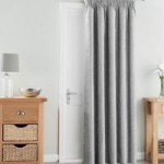 Chenille Silver Thermal Pencil Pleat Door Curtain Silver