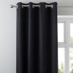 Solar Black Blackout Eyelet Curtains Black