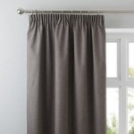 Solar Stone Blackout Pencil Pleat Curtains Stone (Grey)