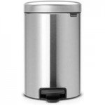 Brabantia NewIcon 12 Litre Matt Steel Pedal Bin Matt Steel