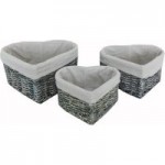 Pack of 3 Maize Heart Boxes Grey