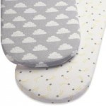 Snuz Cloud Nine Twin Pack 35cm x 80cm Sheets White and Grey
