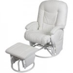 Cloud Nine Deluxe Marshmallow Glider Chair and Stool White