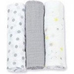 LuluJo Baby Calming Grey Mini Muslin Cloth Grey