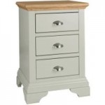 Eaton Soft Grey 3 Drawer Bedside Table Grey