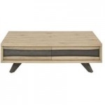 Cadell Aged Oak 2 Drawer Coffee Table Brown