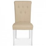 Eaton Two Tone Faux Leather Pair of Dining Chairs Cream