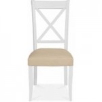 Eaton Two Tone Cross Back Pair of Dining Chairs Cream