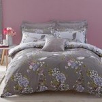 Crane Grey Reversible Duvet Cover and Pillowcase Set Grey