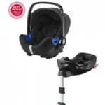 Britax Romer BABY-SAFE i-SIZE Cosmos Black Car Seat with Flex Base Bundle Black