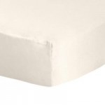 Dorma 300 Thread Count 100% Cotton Percale Plain 32cm Cream Fitted Sheet Cream (Natural)
