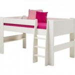 Glossy White Mid Sleeper Bedstead White