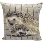 Tapestry Hedgehog Cushion Grey