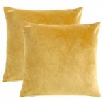 Pack of 2 Ochre Supersoft Velour Cushion Covers Ochre Yellow