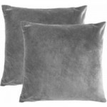 Pack of 2 Charcoal Supersoft Velour Cushion Covers Charcoal