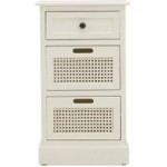Lucy Cane Cream Bedside Table Natural (White)