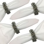 Set of 4 Bell Napkin Rings Silver