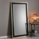 Edmonton Black and Gold Leaner Mirror Black/Gold