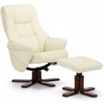 Drammen Swivel Recliner Chair with Footsool Cream