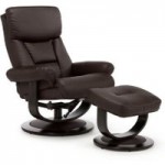Risor Swivel Recliner Chair with Footstool Brown