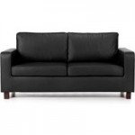 Max 3 Seater Faux Leather Sofa Black