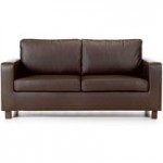 Max 3 Seater Faux Leather Sofa Brown