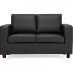 Max 2 Seater Faux Leather Sofa Black
