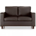 Max 2 Seater Faux Leather Sofa Brown