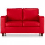 Max 2 Seater Faux Leather Sofa Red