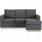 Dani Compact Fabric Corner Chaise Sofa Grey