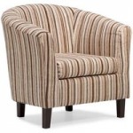 Dorset Stripe Tub Chair – Chocolate Brown