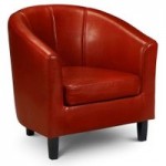 Kingsley PU Dark Legs Tub Chair – Red Red