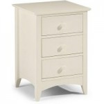 Cameo Stone White 3 Drawer Bedside Table White