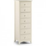 Cameo Stone White Narrow 7 Drawer Chest White