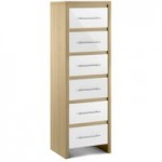 Stockholm White 6 Drawer Tallboy White