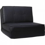 Levi Faux Leather Chair Bed – Black Black