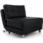 Rita Faux Leather Chair Bed Black