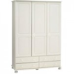 Colburn White Triple Wardrobe White