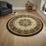 Black Heritage Round Rug Natural