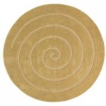 Gold Spiral Circle Rug Yellow
