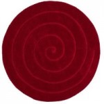 Red Spiral Circle Rug Red
