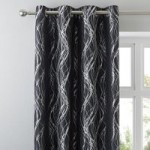 Victoria Charcoal Eyelet Curtains Charcoal Grey