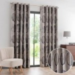 Franklin Pewter Jacquard Eyelet Curtains Pewter