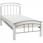 Sartet White and Silver Bedstead White/Silver