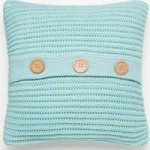 Chunky Knit Duck Egg Cushion Cover Blue