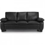 Texas 3 Seater Bonded Leather Sofa Black